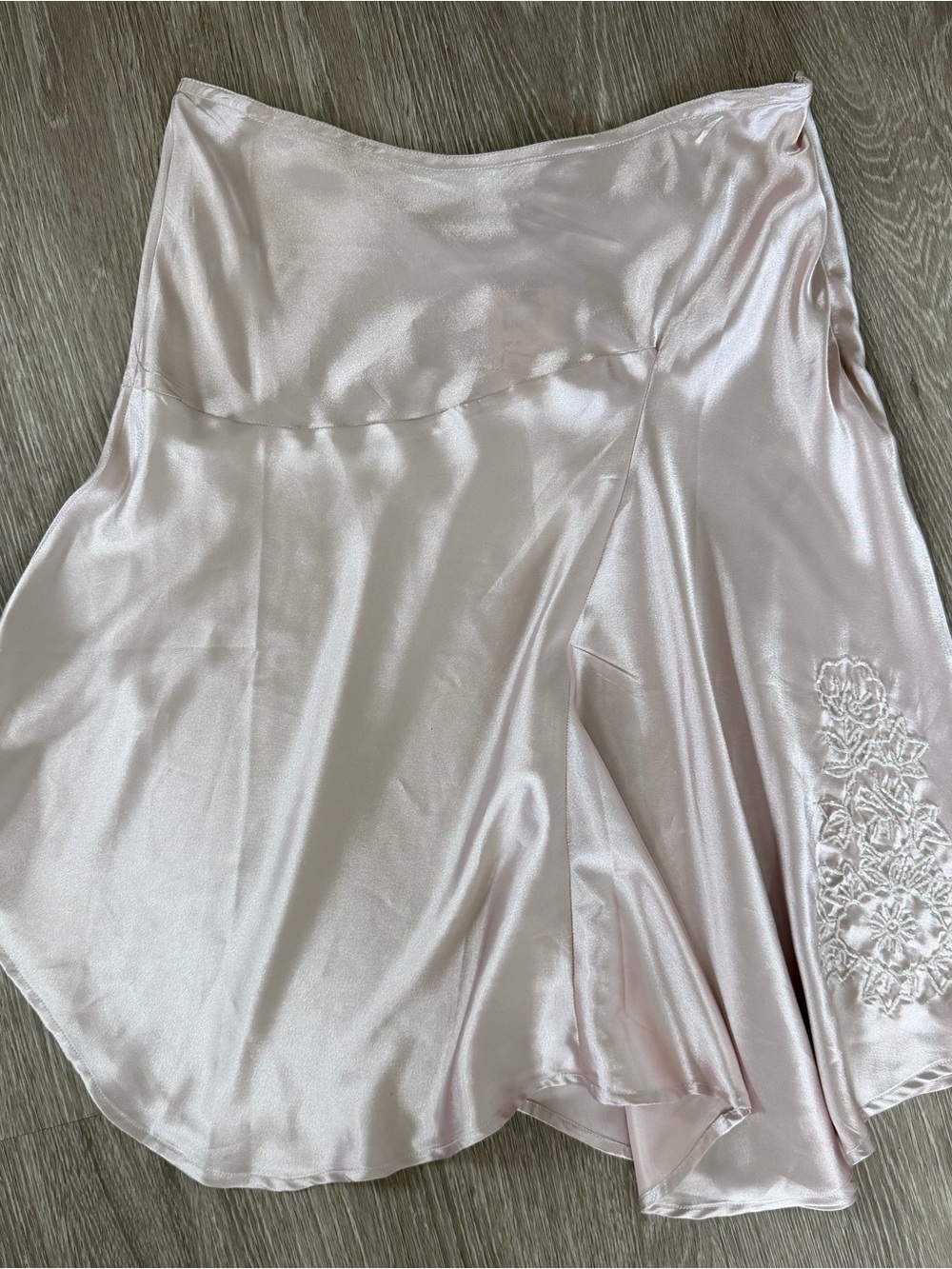 Love Potion Y2K core pink satin asymmetrical skirt sz M